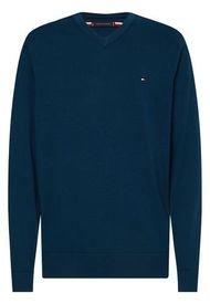 Sweater Básico V-Neck Azul Tommy Hilfiger