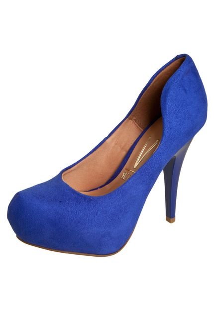 Scarpin Vizzano Meia-Pata Embutida Azul - Marca Vizzano