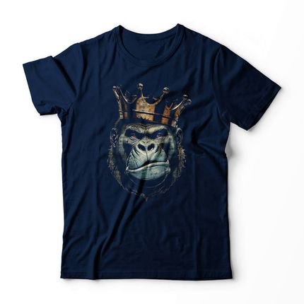 Camiseta Gorilla King - Azul Marinho - Marca Studio Geek 