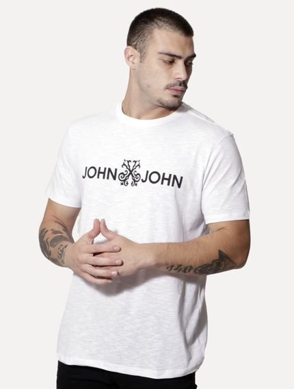 Camiseta John John Masculina JJ Logo Branca - Marca John John