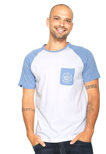 Camiseta Rusty Comp Branca/Azul - Marca Rusty