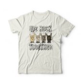 Camiseta We Rock Together - Off White - Marca Studio Geek 