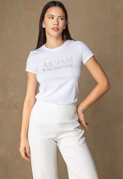 Camiseta AX ARMANI EXCHANGE Logo Branca - Marca AX ARMANI EXCHANGE