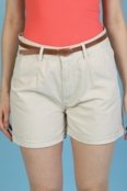 Shorts Sarja com Cinto Bege 44 Gazzy - Marca Gazzy