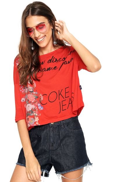 Camiseta Cropped Coca Cola Jeans New Discoveríes Laranja - Marca Coca Cola Accessories