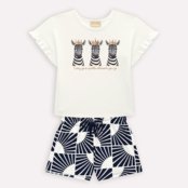 Conjunto Infantil Menina Milon Off White - Marca Milon