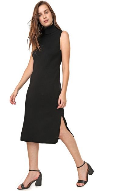 Vestido Banana Republic Midi Turtleneck Column Preto - Marca Banana Republic