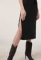 Vestido Forever 21 Midi Canelado Preto - Marca Forever 21