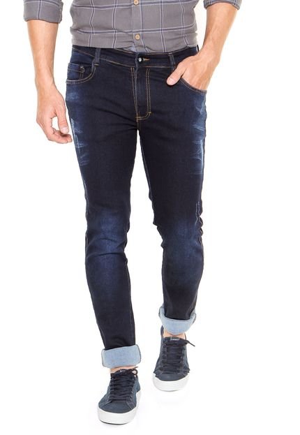 Calça Jeans Storm Skinny Estonada Azul-marinho - Marca Storm