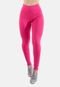 Calça Legging Suplex 4 Estações Cós Alto Liso Fitness Feminino Academia Rosa - Marca 4 Estações