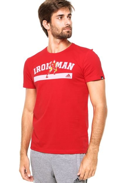 Camiseta Manga Curta adidas Performance Performance  Marvel Mc Iron Man Vermelha - Marca adidas Performance