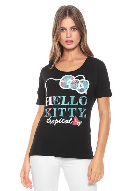 Blusa Cativa Hello Kitty Paetês Preta - Marca Cativa Hello Kitty