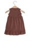 Vestido For Girl Manga Longa Menina Marrom - Marca For Girl