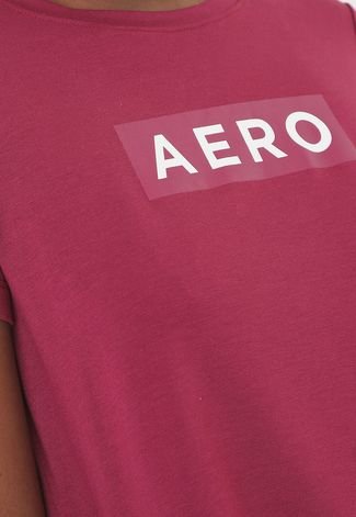Camiseta Cropped Aeropostale Logo Bordô