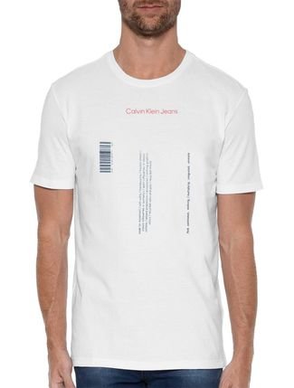 Camiseta Calvin Klein Jeans Barcode Made For Movement Branca