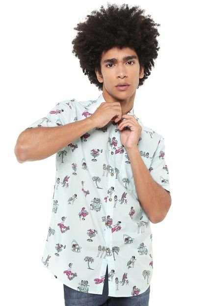 Camisa Billabong Reta Sundays Estampada Verde - Marca Billabong