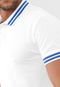 Camisa Polo Colcci Reta Frisos Branca/Azul - Marca Colcci