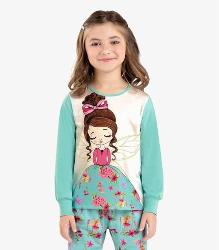 Pijama Infantil Feminino Fada Rovi Kids Bege - Marca Rovitex Kids