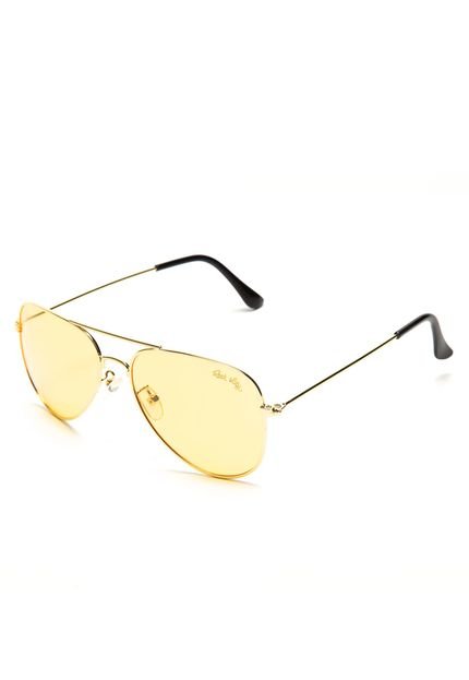 Óculos de Sol Rock Lily Aviador Dourado/Amarelo - Marca Rock Lily