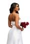 Vestido Longo de Noiva Casamento Civil Festa de Noivado Tomara que Caia com Fenda Meddyale Branco - Marca Cia do Vestido