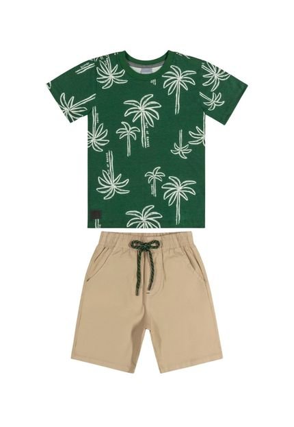 Conjunto Infantil Palm Paradise para Menino Quimby Verde - Marca Quimby