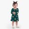 Vestido Infantil Menina Kyly Estampa de Raposas Verde - Marca Kyly