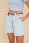 Short Baggy Jeans Pop Me com Cinto Azul Claro - Marca Pop Me