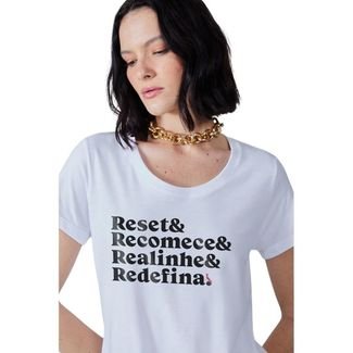 Camiseta Reset Recomece Reversa Branco