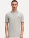 Polo Fred Perry Masculina Piquet Regular Dark White Twin Tipped Cinza - Marca Fred Perry