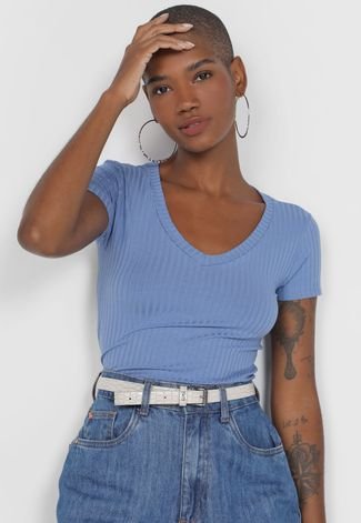 Knitted Crop Top - Blue