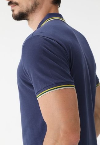 Camisa Polo Colcci Reta Logo Azul-Marinho
