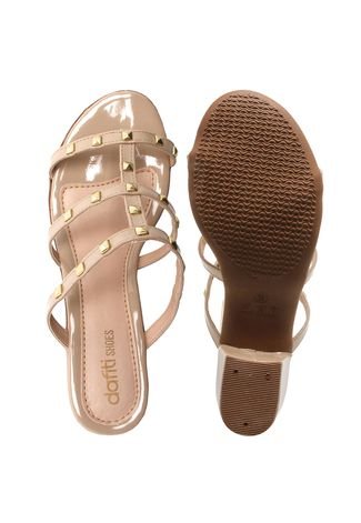 Tamanco Dafiti Shoes Tiras Bege - Compre Agora