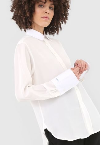 Camisa Seda Lauren Ralph Lauren Lisa Off-White