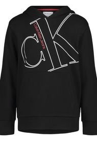 Polerón Calvin Klein Niño Big Tilted CK Pullover Hoodie Negro - Calce Regular
