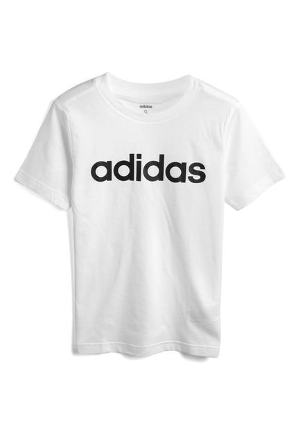 Camiseta adidas Menino Escrita Branca - Marca adidas Performance