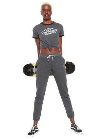 Camiseta Vans Ringer Vintage Skateboard  Cinza