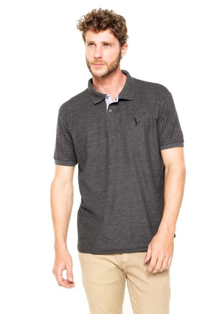 Camisa Polo Aleatory Piquet Mini Print Preta - Marca Aleatory