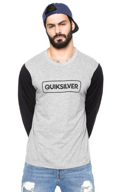 Camiseta Quiksilver Set Cinza/Preto - Marca Quiksilver