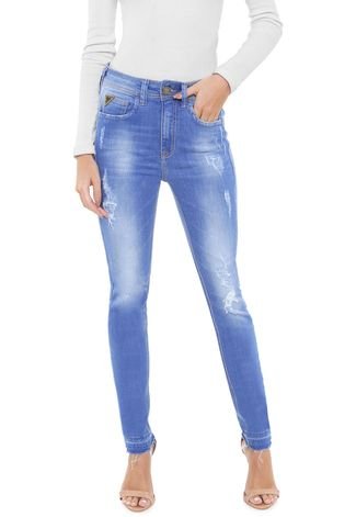 Calça Jeans Triton Skinny Destroyed Azul