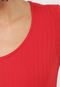 Blusa Malwee Canelada Vermelha - Marca Malwee