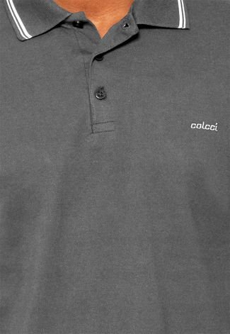 Camisa Polo Colcci Logo Cinza
