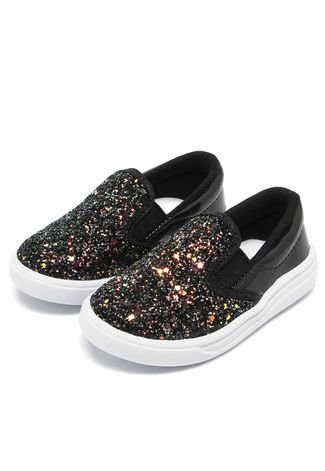 Casual Tênis DAFITI SHOES Glitter Preto - Compre Agora