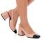 Scarpin Sapato Slingback Feminino Salto Grosso Bico Quadrado Nude - Marca Stessy Shoes