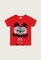 Camiseta Infantil Brandili Mickey Mouse Vermelha Disney - Marca Brandili