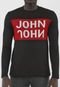 Suéter John John Tricot Logo Preto/Vermelho - Marca John John