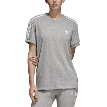Camiseta Feminina Adidas Originals 3-Listras Cinza CY4982 - Marca adidas