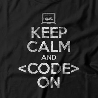 Camiseta Feminina Keep Calm And Code On - Preto