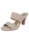 Tamanco Via Marte 2 Tiras Lasercut Nude - Marca Via Marte