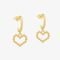 Argola Coração Bolinhas em Prata 925 com Banho de Ouro Amarelo 18K - Marca Jolie