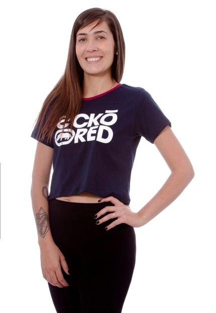 Cropped Ecko Feminino Estampada Azul Marinho - Marca Ecko